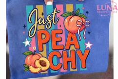 Just Peachy Retro Sublimation PNG, Cute Peach PNG, Summer Fr Product Image 6