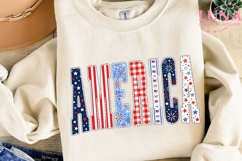 America Patriotic Patchwork Letters PNG, 4th of July PNG Product Image 3