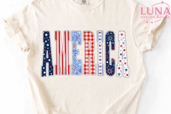 America Patriotic Patchwork Letters PNG, 4th of July PNG Product Image 5