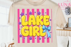 Lake Girl Bow Summer Sublimation PNG, Preppy Lake Life PNG Product Image 2