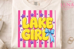 Lake Girl Bow Summer Sublimation PNG, Preppy Lake Life PNG Product Image 4