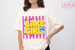 Lake Girl Bow Summer Sublimation PNG, Preppy Lake Life PNG Product Image 1