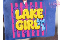 Lake Girl Bow Summer Sublimation PNG, Preppy Lake Life PNG Product Image 6