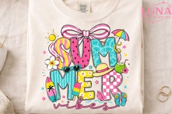 Summer Vibes PNG, Beach Sublimation Design, Coquette Bow PNG Product Image 3