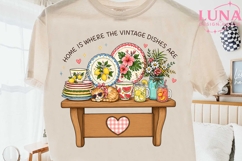 Vintage Dishes Kitchen Scene PNG, Retro Kitchen Clipart PNG Product Image 2