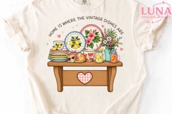 Vintage Dishes Kitchen Scene PNG, Retro Kitchen Clipart PNG Product Image 5