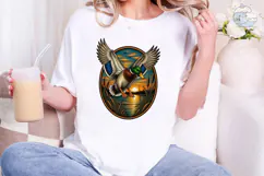 Duck Flying Sunset PNG Sublimation Desig Product Image 4