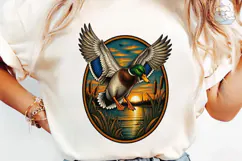 Duck Flying Sunset PNG Sublimation Desig Product Image 6
