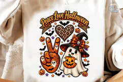 Peace Love Halloween PNG Shirt Design Product Image 4