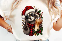 Cool Raccoon Christmas PNG Sublimation Product Image 6