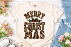 Merry Christmas Leopard PNG Sublimation Product Image 2