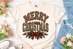 Merry Christmas Leopard PNG Sublimation Product Image 2