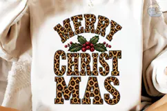 Merry Christmas Leopard PNG Sublimation Product Image 4