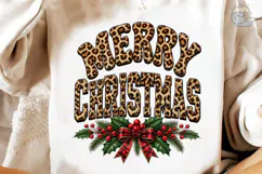 Merry Christmas Leopard PNG Sublimation Product Image 4