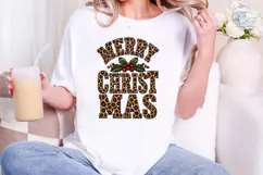 Merry Christmas Leopard PNG Sublimation Product Image 1