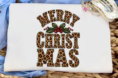 Merry Christmas Leopard PNG Sublimation Product Image 5