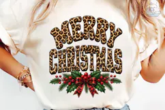 Merry Christmas Leopard PNG Sublimation Product Image 6
