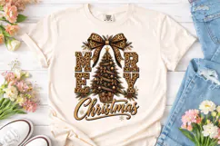Merry Christmas Leopard PNG Sublimation Product Image 2