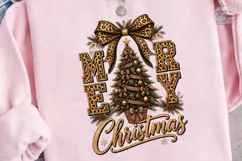 Merry Christmas Leopard PNG Sublimation Product Image 3
