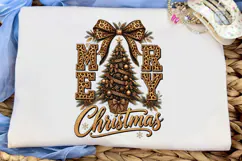 Merry Christmas Leopard PNG Sublimation Product Image 5