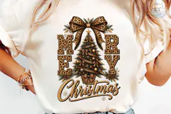 Merry Christmas Leopard PNG Sublimation Product Image 6