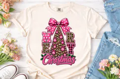 Merry Christmas Leopard Bow PNG Sublimat Product Image 1