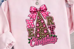 Merry Christmas Leopard Bow PNG Sublimat Product Image 2