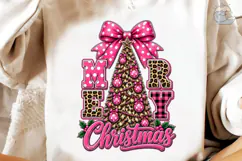 Merry Christmas Leopard Bow PNG Sublimat Product Image 3