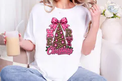 Merry Christmas Leopard Bow PNG Sublimat Product Image 4