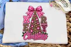 Merry Christmas Leopard Bow PNG Sublimat Product Image 5