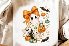 Halloween Ghost Pumpkin PNG Sublimation Product Image 3