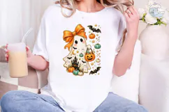 Halloween Ghost Pumpkin PNG Sublimation Product Image 4
