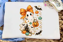 Halloween Ghost Pumpkin PNG Sublimation Product Image 5