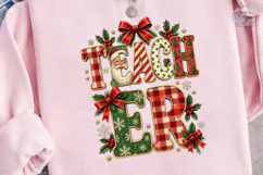 Teacher Christmas PNG Sublimation Shirt Product Image 3