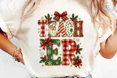 Teacher Christmas PNG Sublimation Shirt Product Image 6