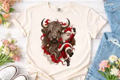 Santa Bull PNG Sublimation Design Product Image 2