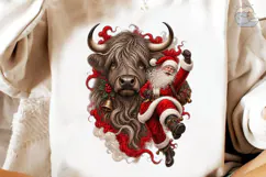 Santa Bull PNG Sublimation Design Product Image 3