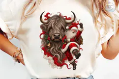 Santa Bull PNG Sublimation Design Product Image 6