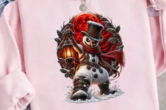Winter Snowman Red Moon PNG Shirt Design Product Image 2