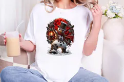 Winter Snowman Red Moon PNG Shirt Design Product Image 4
