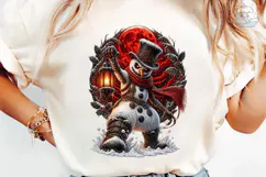 Winter Snowman Red Moon PNG Shirt Design Product Image 6