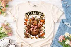 Thankful Turkey Fall PNG Sublimation Des Product Image 2