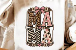 Mama Leopard Bow PNG Sublimation Design Product Image 3