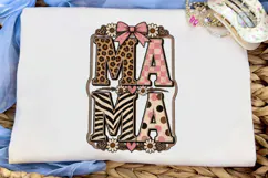 Mama Leopard Bow PNG Sublimation Design Product Image 5