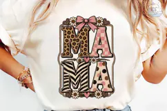 Mama Leopard Bow PNG Sublimation Design Product Image 6