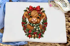 Christmas Highland Cow PNG Sublimation D Product Image 5