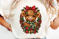 Christmas Highland Cow PNG Sublimation D Product Image 6