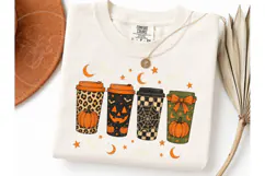 Halloween Coffee Cups PNG Shirt Design Product Image 3