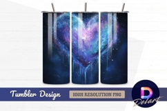 Galaxy heart Tumbler PNG Design Product Image 1