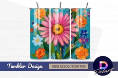 Colorful floral painting for Tumbler PNG Design Product Image 1